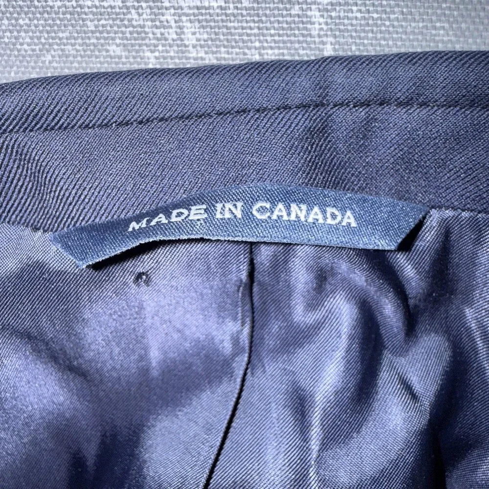 Ralph Ralph Lauren Suit Jacket Mens 44S Blue Wool 2 Button Made In Canada